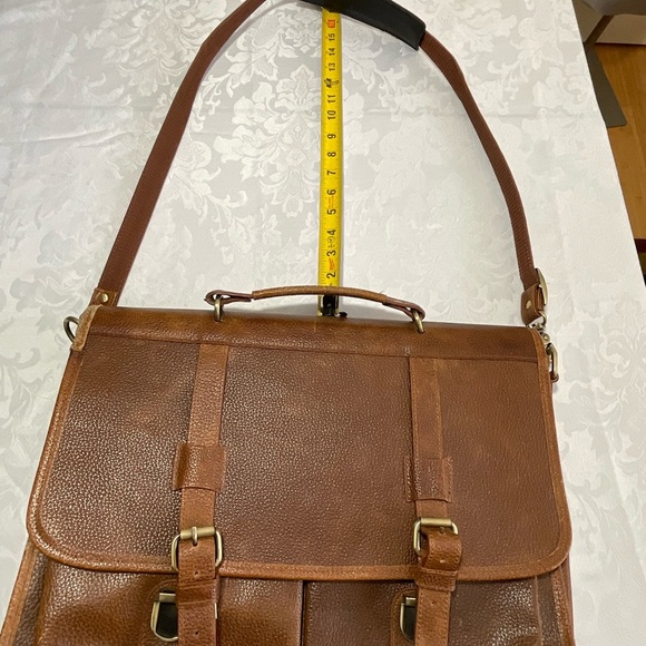 Ameri Leather Briefcase Satchel Messenger Laptop Shoulder Bag Tan Brown - Picture 8 of 8